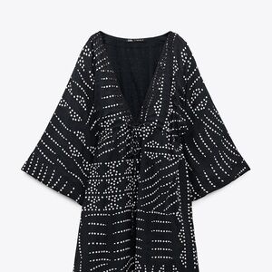Zara Black and White Patterned Dress